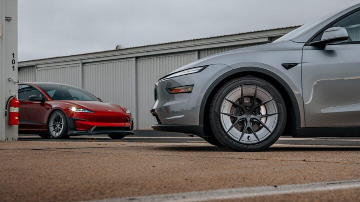 Ultra Red Tesla Model 3 Performance & Model Y Lauch Edition on UP Forged UP-RW Road Warrior Wheels