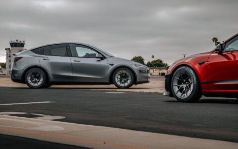 Red Rocket Tesla Model 3 Performance Highland and Model Y Juniper on UP-RW Road Warrior Wheel by Unplugged Performance 1920px (2)
