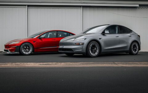 Red Rocket Tesla Model 3 Performance Highland and Model Y Juniper on UP-RW Road Warrior Wheel by Unplugged Performance 1920px (8)